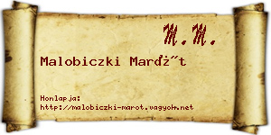 Malobiczki Marót névjegykártya